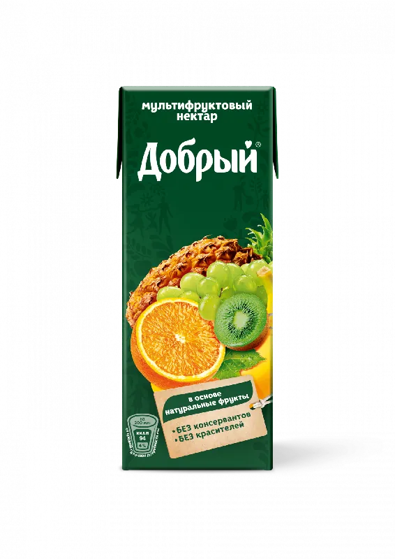 Мультифруктовый нектар «Добрый» обогащённый провитамином А, 200 мл