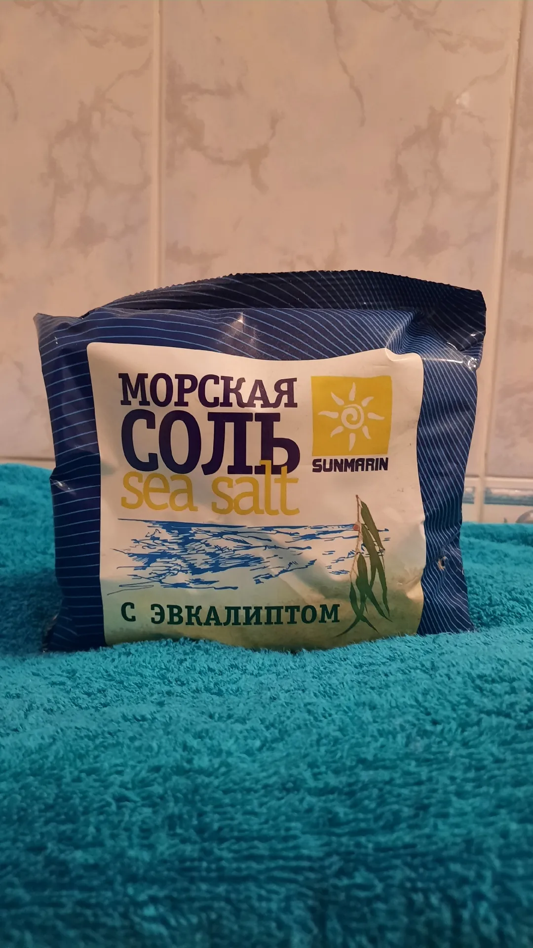 Соль косметическая морская природная с эвкалиптом Sunmarin 1 кг