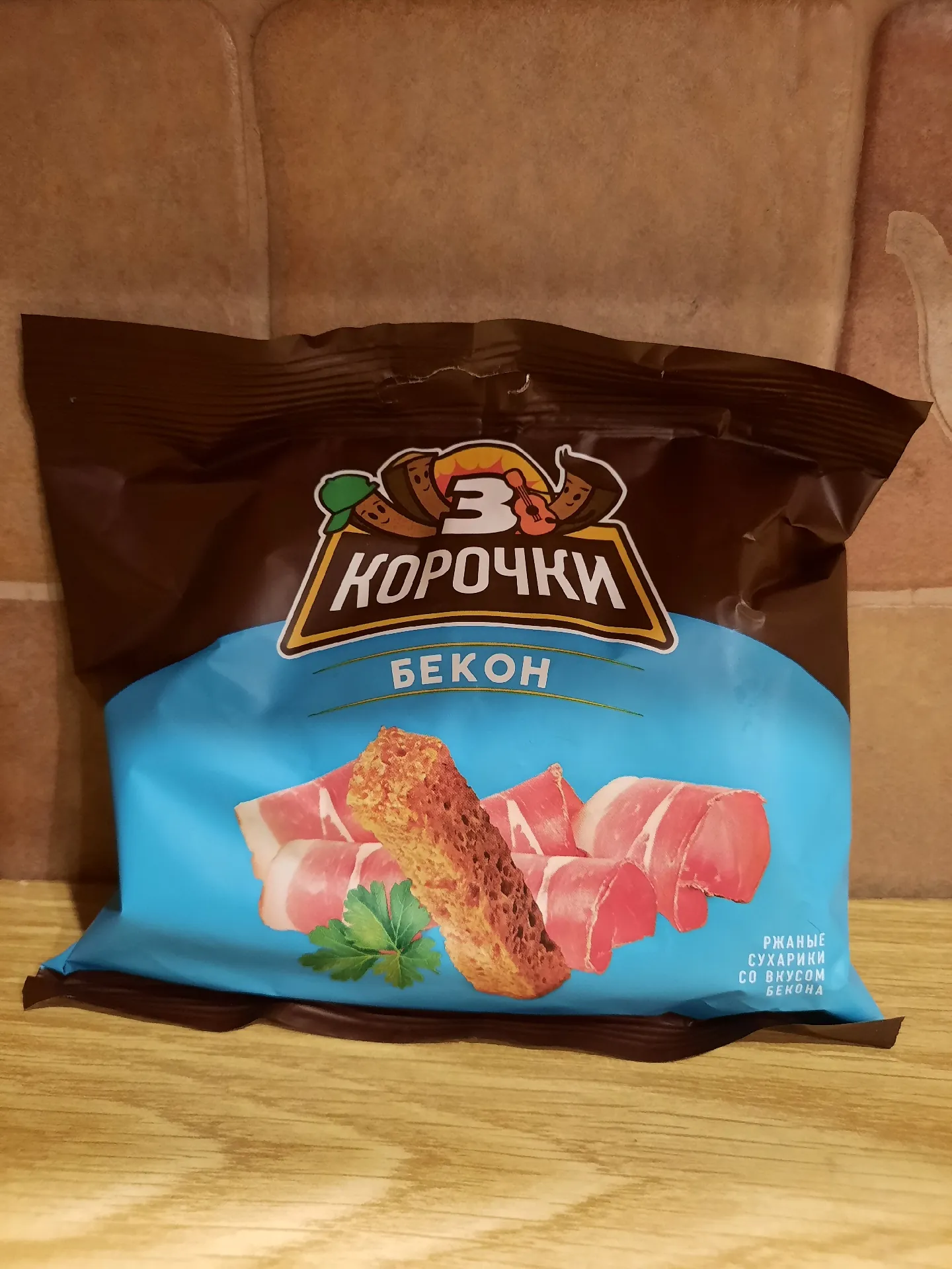 Ржаные сухарики «3 корочки» «Бекон», 80 г