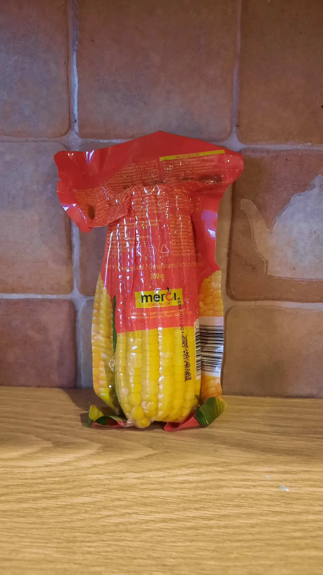 Варёная кукуруза в початках в вакуумной упаковке, 300 г