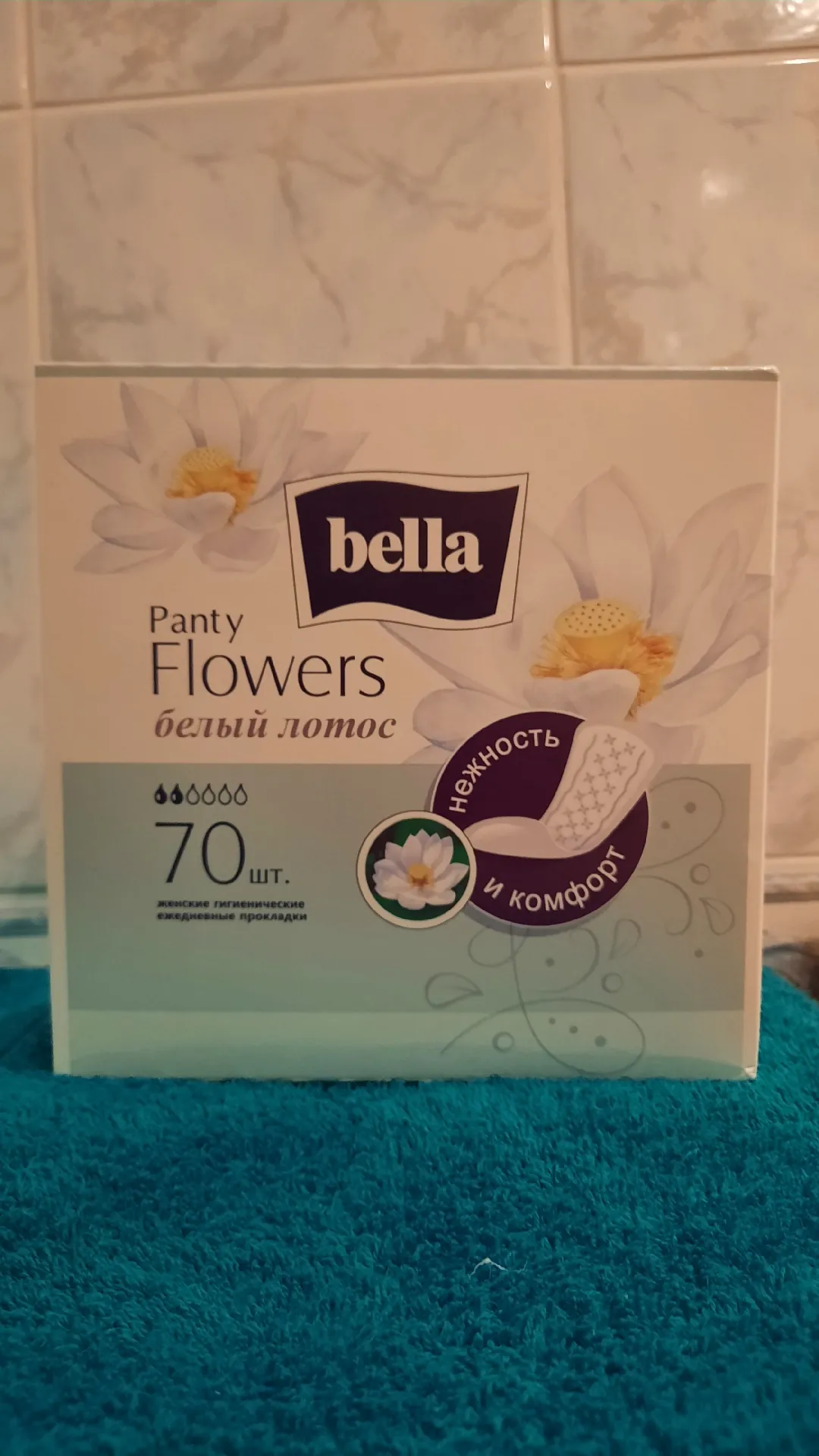 Женские гигиенические прокладки Bella Panty Flowers «Белый лотос», 70 шт