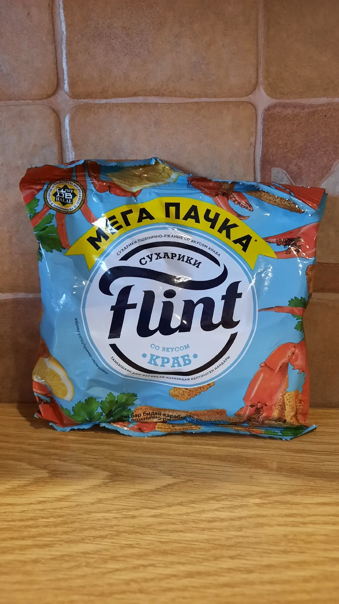 Сухарики Flint со вкусом краба, 100 г