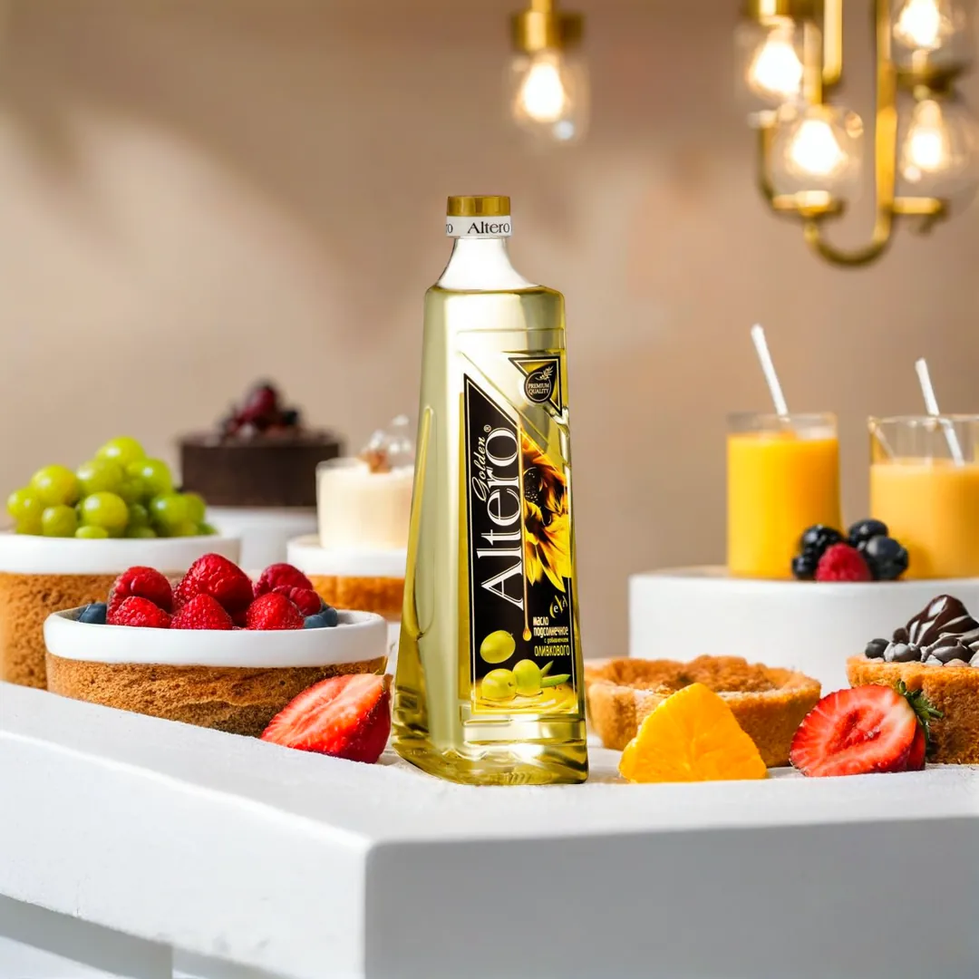 Масло подсолнечное Altero Golden с добавлением оливкового, 810 мл