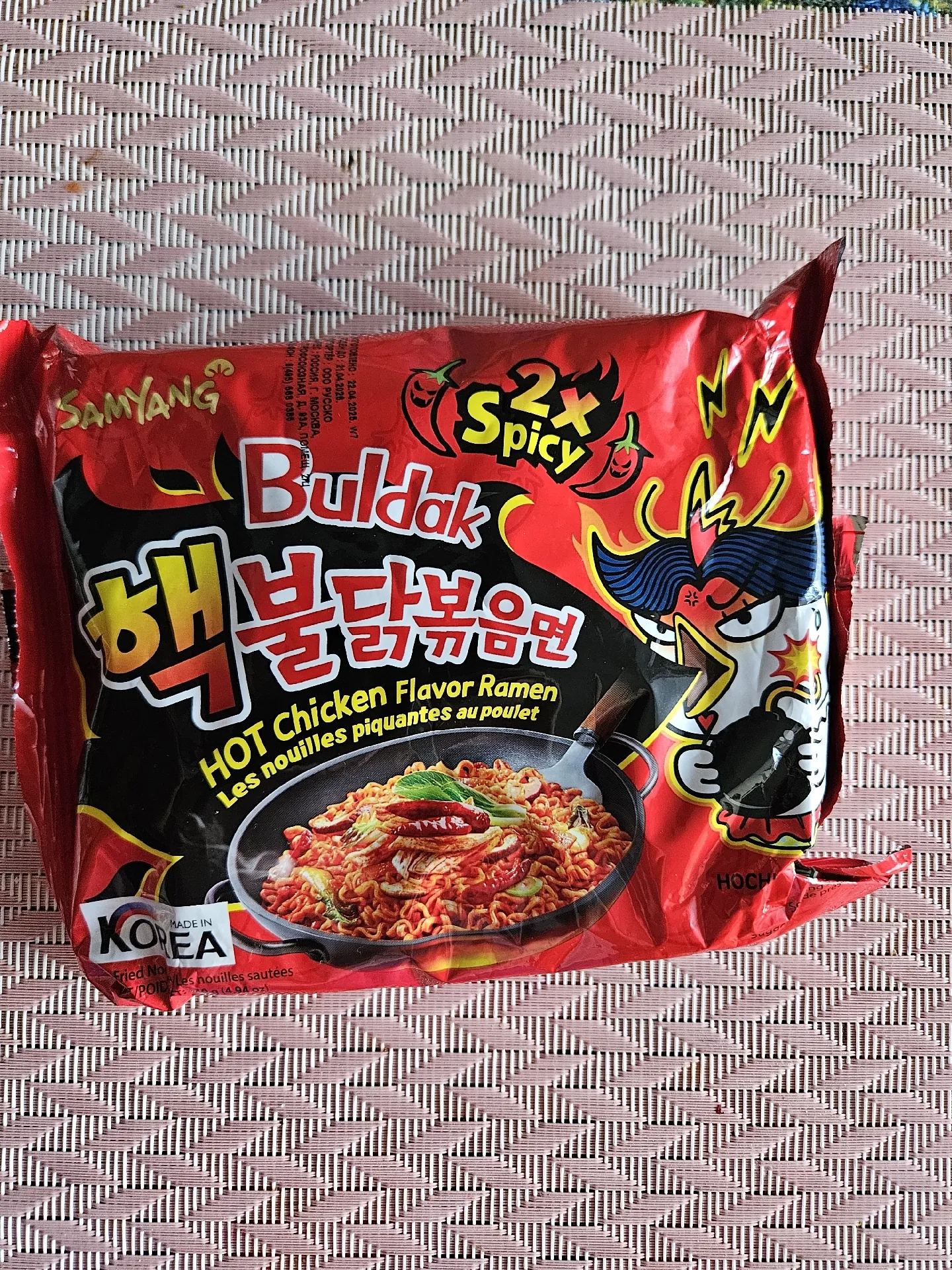 Лапша быстрого приготовления Samyang Buldak 2x Spicy Hot Chicken Flavor Ramen (экстра-острая курица), 140 г