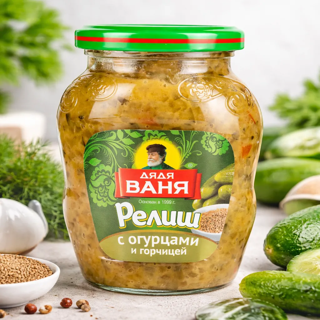 Закуска (соус) «Релиш» с огурцами и горчицей, 350 г