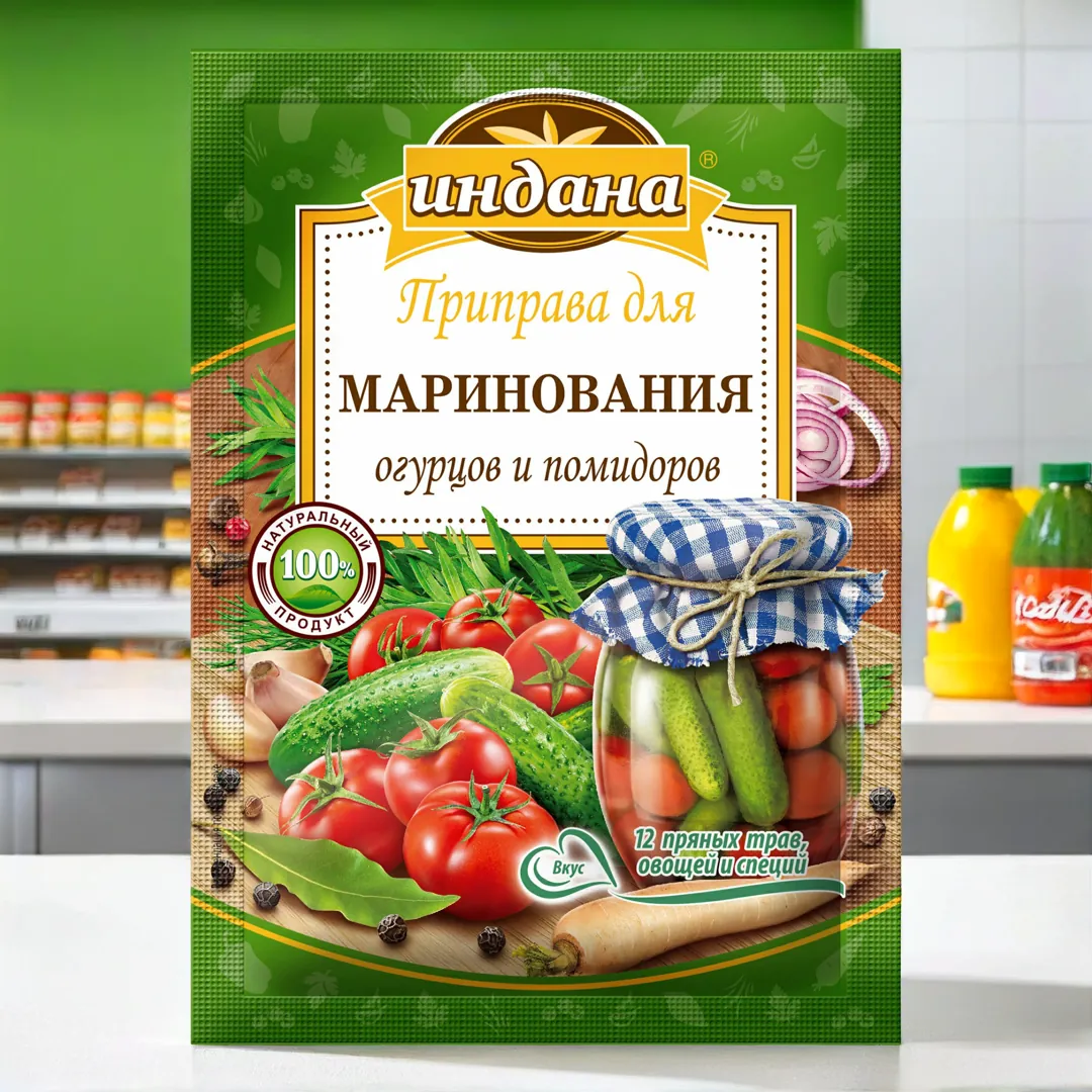 Приправа для маринования огурцов и помидоров Индана, 20 г