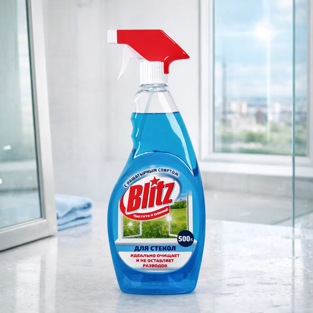 Средство для мытья стёкол Blitz с нашатырным спиртом, 0,5 л